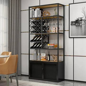 35.4" Industrial Wine Cabinet Wine Rack Unit for Home Bar